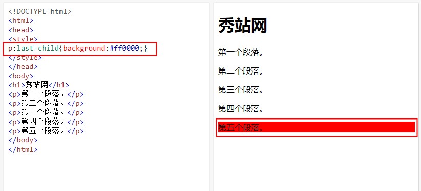 CSS最后一個(gè)元素選擇器:last-child