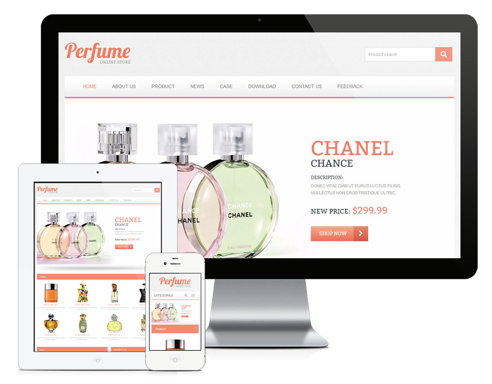 響應式商品百貨企業(yè)英文外貿(mào)網(wǎng)站模板